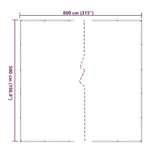 Caurspīdīgs brezents ar cilpām 5x8 m Polietilēns