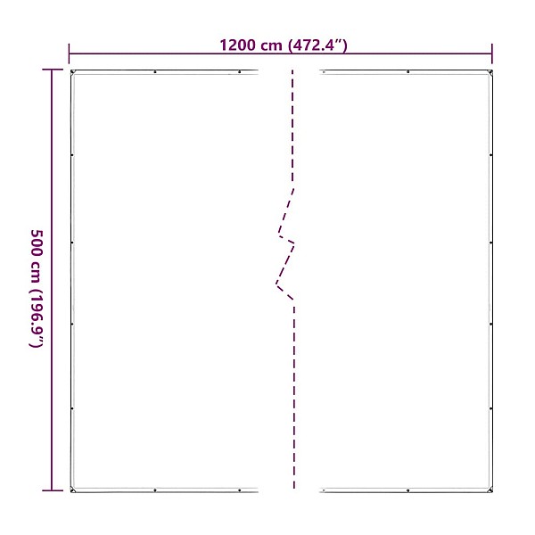 Caurspīdīgs brezents ar cilpām 5x12 m Polietilēns