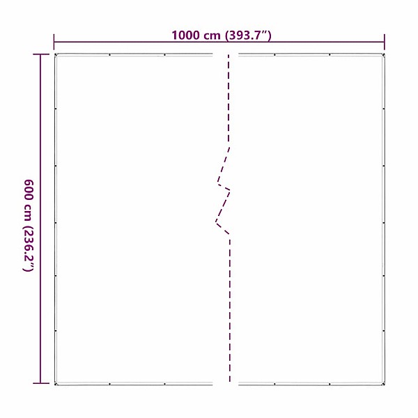 Caurspīdīgs brezents ar cilpām 6x10 m Polietilēns