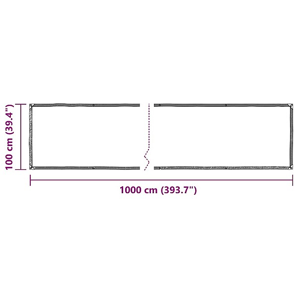 Caurspīdīgs Brezents ar cilpām 1x10 m Polietilēns