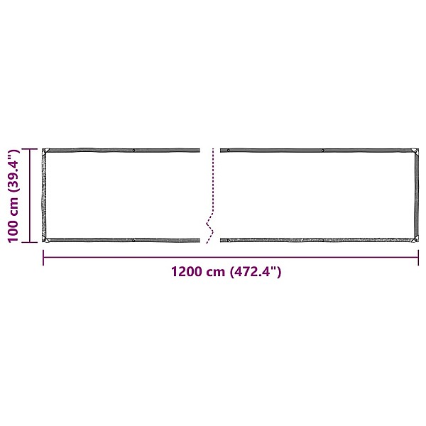 Caurspīdīgs Brezents ar cilpām 1x12 m Polietilēns