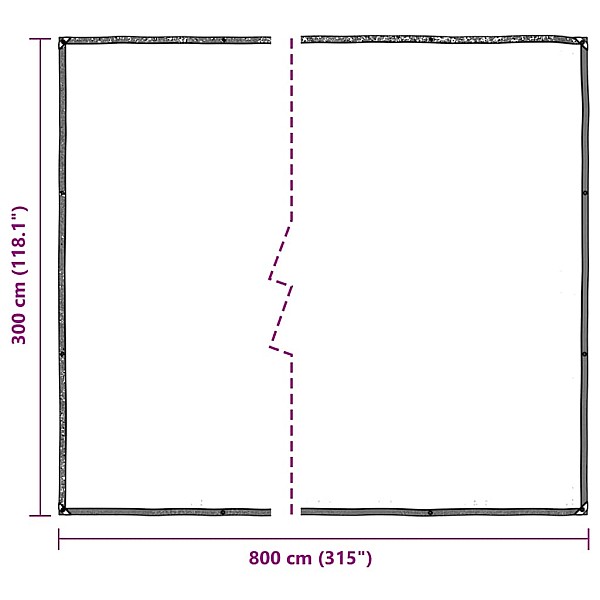 Caurspīdīgs brezents ar cilpām 3x8 m Polietilēns