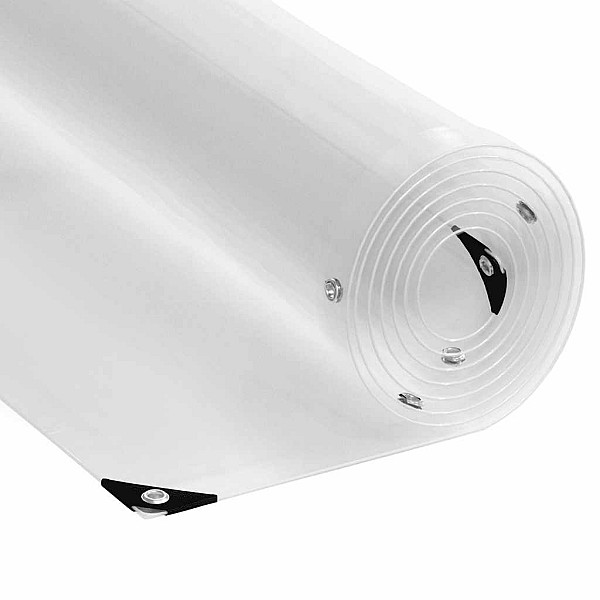 Caurspīdīgs brezents ar cilpām 1x4 m PVC