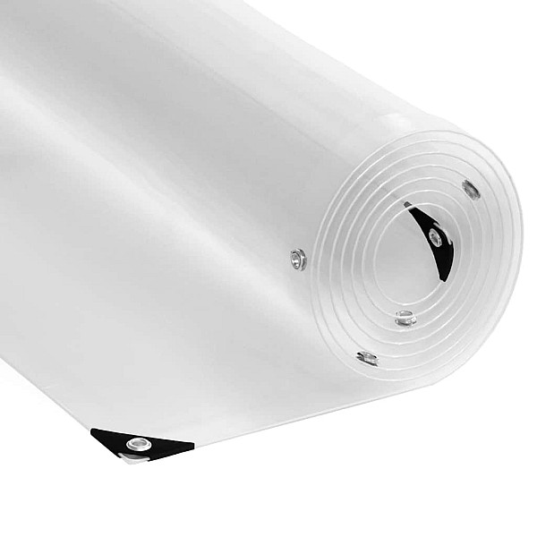 Caurspīdīgs brezents ar cilpām 1x5 m PVC