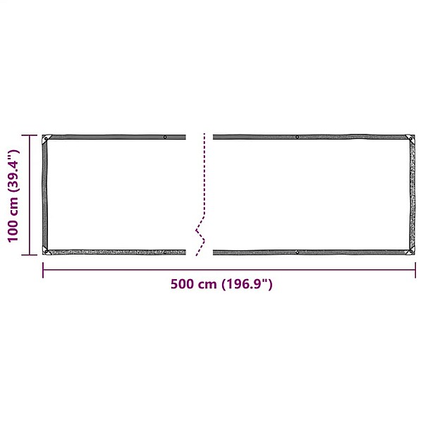 Caurspīdīgs brezents ar cilpām 1x5 m PVC