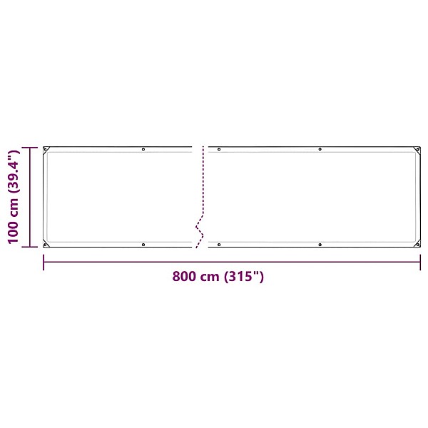 Caurspīdīgs brezents ar cilpām 1x8 m PVC