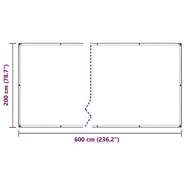 Caurspīdīgs brezents ar cilpām 2x6 m PVC