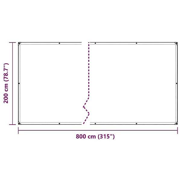 Caurspīdīgs brezents ar cilpām 2x8 m PVC