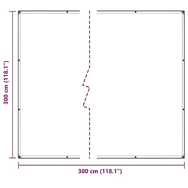 Caurspīdīgs brezents ar cilpām 3x3 m PVC