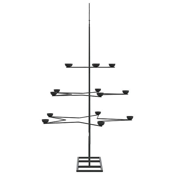 Ziemassvētku eglīte, metāls, koka pamatne, melna, 105 cm