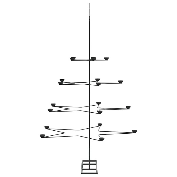 Ziemassvētku eglīte, metāls, koka pamatne, melna, 140 cm