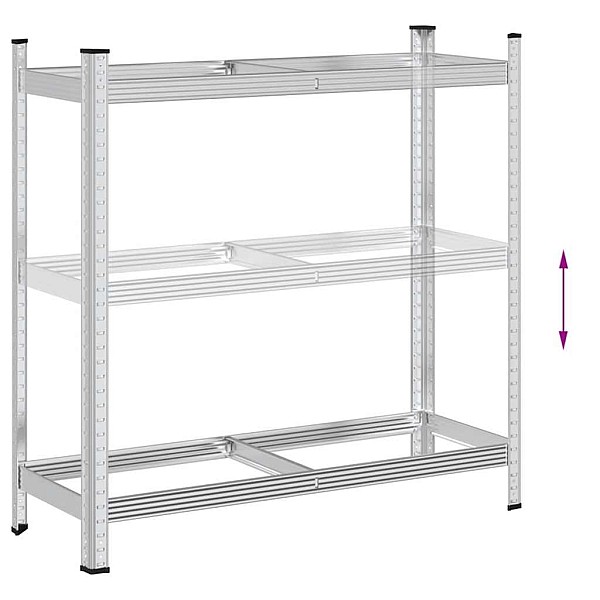 2-slāņu riepu plaukts sudrabs 110x40x109 cm tērauds