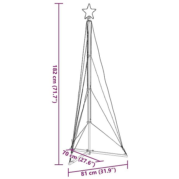 Ziemassvētku eglītes gaismiņas, 363 LED, silti baltas, 182 cm