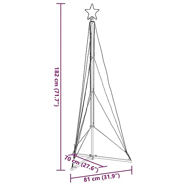 Ziemassvētku eglītes gaisma 363 LED auksti balts 182 cm