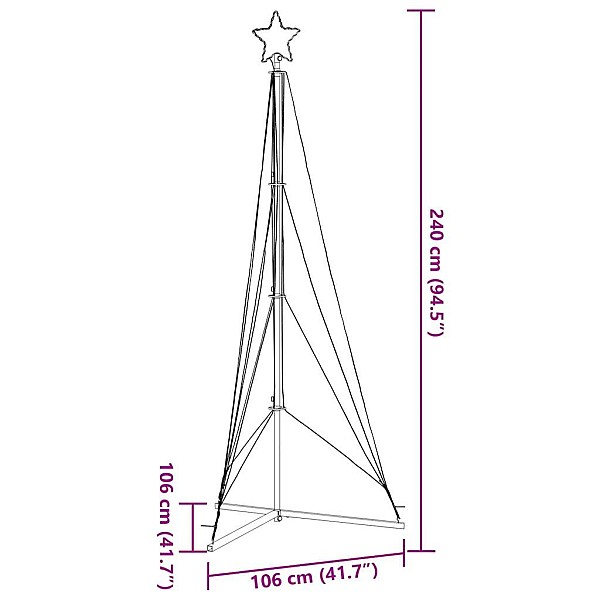 LED Ziemassvētku eglīte 483 LED Silti Balta 240 cm