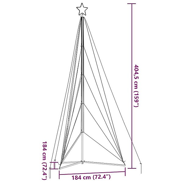 Ziemassvētku eglītes gaismiņas, 615 LED, krāsainas, 400 cm