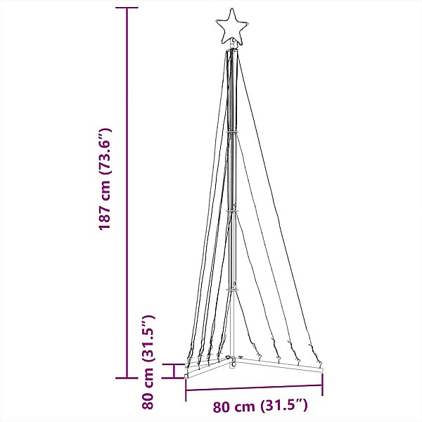 Ziemassvētku eglītes gaismiņas, 339 LED, silti baltas, 187 cm