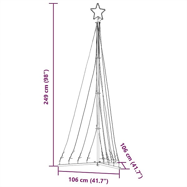 Ziemassvētku eglītes gaismiņas, 447 LED, zilas, 250 cm