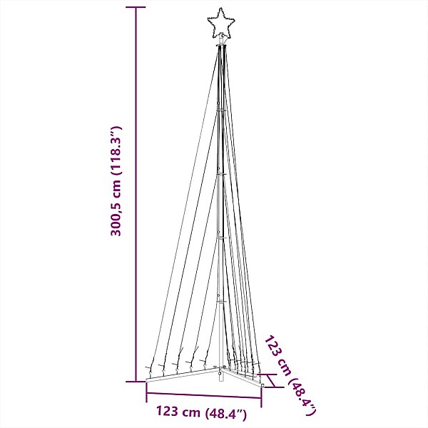 Ziemassvētku eglītes gaismiņas, 495 LED, silti baltas, 300 cm