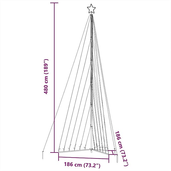 Ziemassvētku eglītes gaismiņas, 789 LED, silti baltas, 480 cm