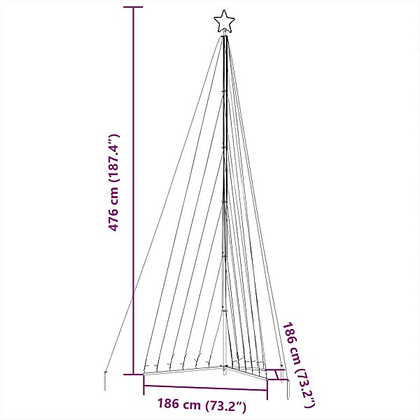 Ziemassvētku eglītes gaismiņas, 789 LED, zila, 480 cm