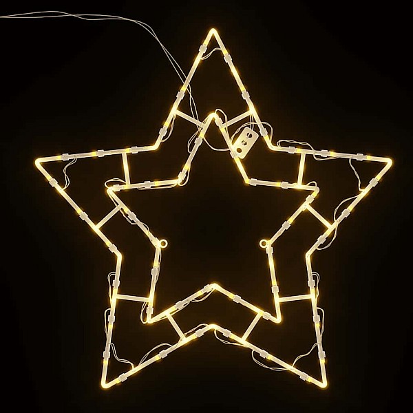 Ziemassvētku lampiņas Star Silhouette 2 gab 50 LED Silti balts