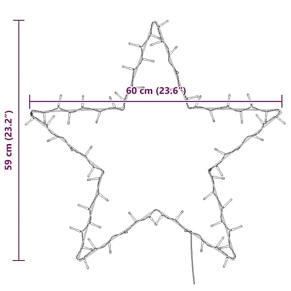 Ziemassvētku gaismas Star Silhouette 80 gaismas diodes