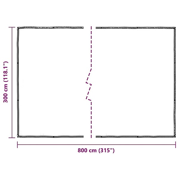 Augu pārsegs ar cilpām 3x8 m Polietilēns