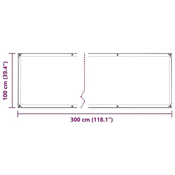 Augu pārsegs ar cilpām 1x3 m PVC