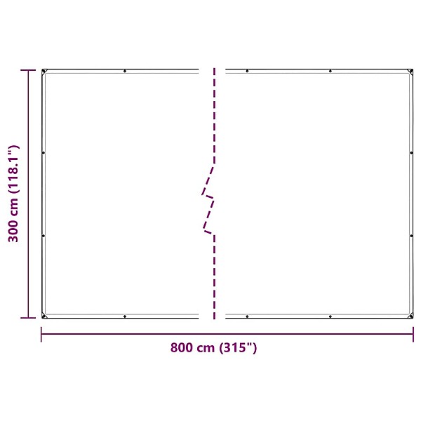 Augu pārsegs ar cilpām 3x8 m PVC