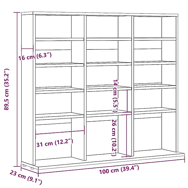 CD skapis Old Wood 100x23x89,5 cm Engineered Wood