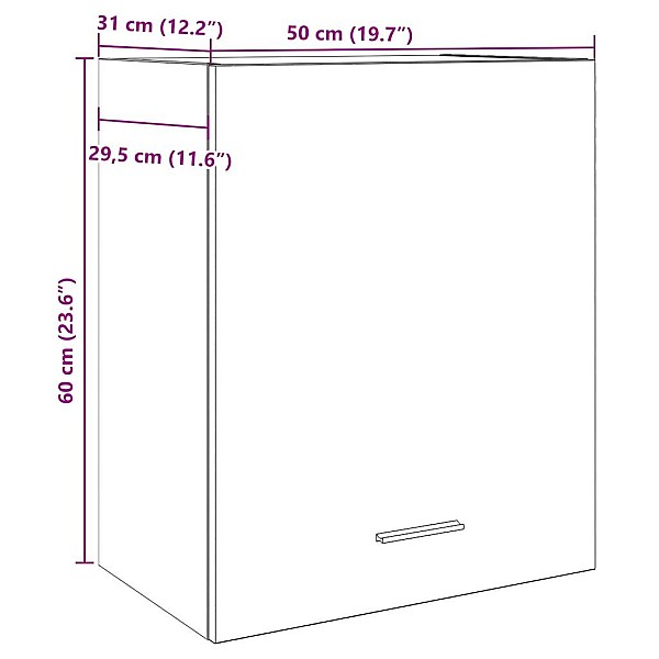 Pakarināmais skapis Artisan Oak 50x31x60 cm Engineered Wood