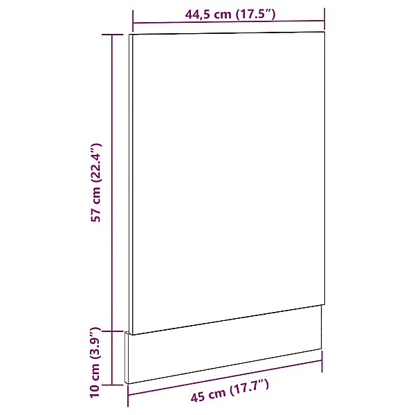 trauku mazgājamās mašīnas panelis Artisian ozols 45x3x67 cm