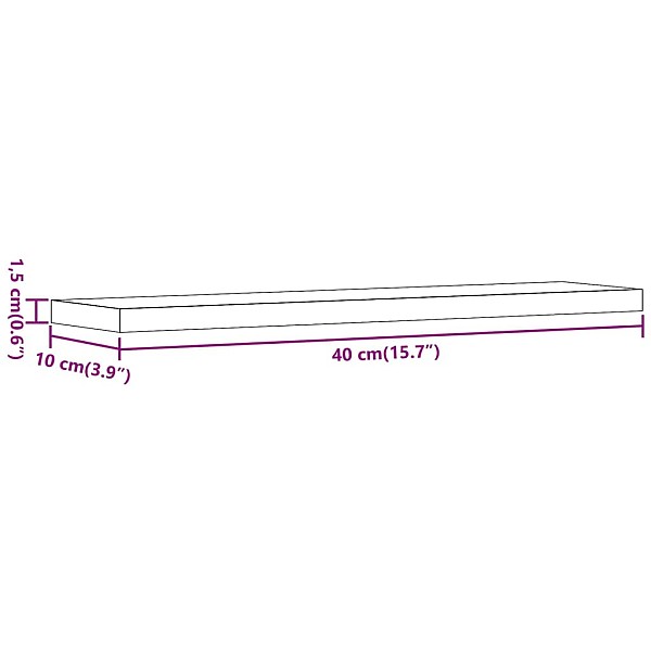 sienas plaukti 4 gab. veca koka 40x10x1,5 cm inženierijas koks