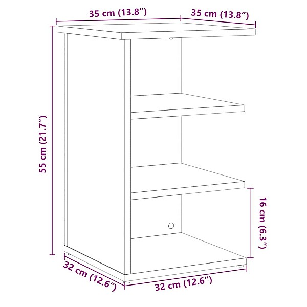 bufete Old Wood 35x35x55 cm Engineered Wood