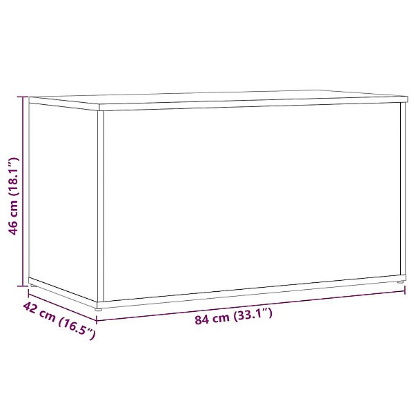 uzglabāšanas lāde, veca koka, 84x42x46 cm, inženierijas koks