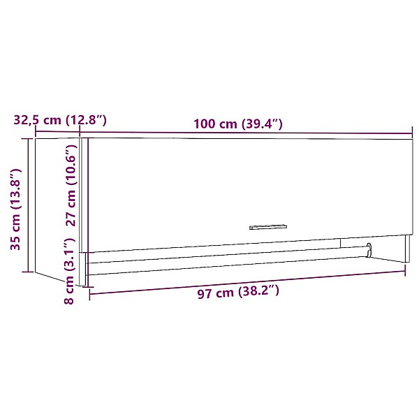 Skapis Old Wood 100x32,5x35 cm Engineered Wood