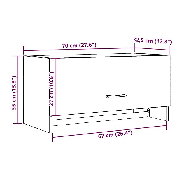 Skapis Old Wood 70x32,5x35 cm Engineered Wood