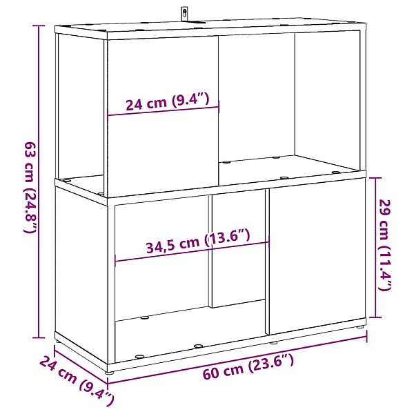 grāmatu plaukts, veca koka, 60x24x63 cm, inženierijas koks