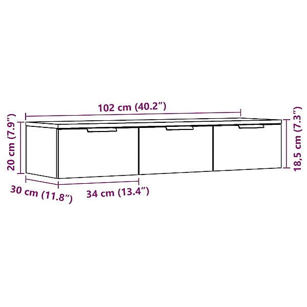 Sienas skapis Old Wood 102x30x20 cm Engineered Wood