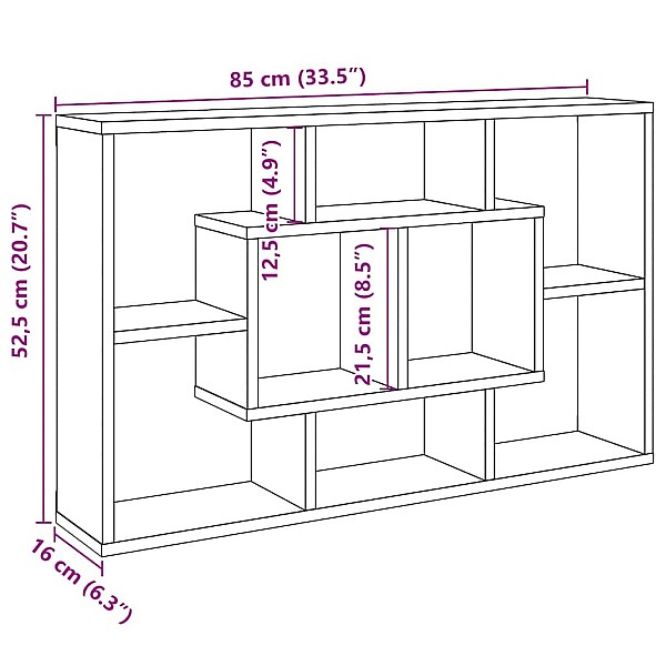 Sienas plaukts Old Wood 85x16x52,5 cm Engineered Wood