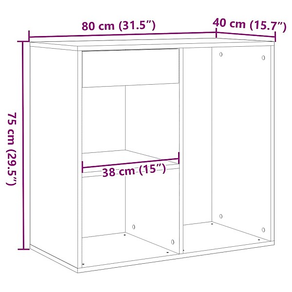 kosmētikas skapis Old Wood 80x40x75 cm Engineered Wood