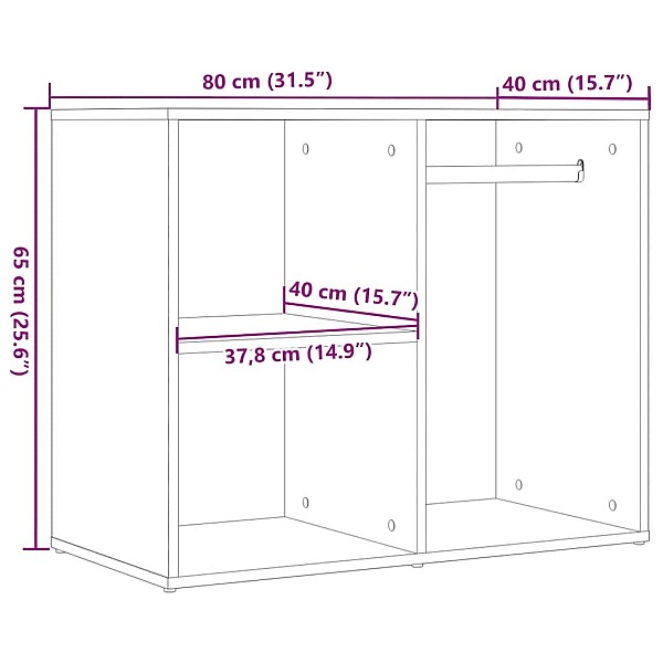 ģērbtuves skapis Old Wood 80x40x65 cm Engineered Wood