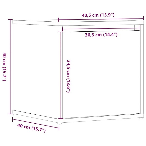 Kastes atvilktne Old Wood 40,5x40x40 cm Engineered Wood