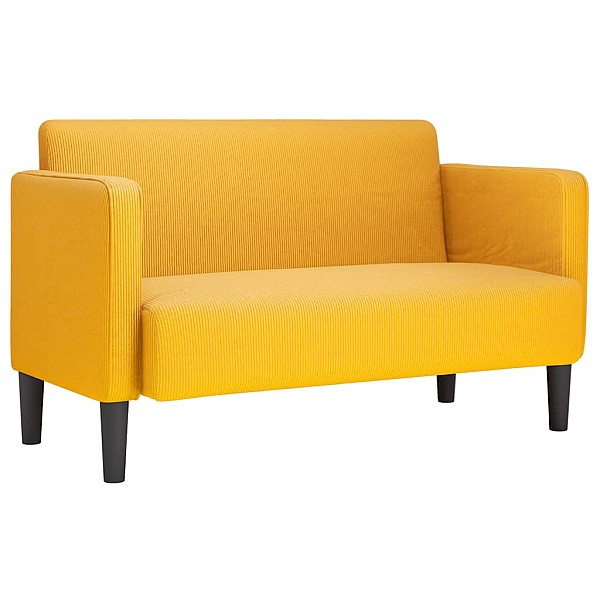 Loveseat dīvāns, gaiši dzeltens, 109 cm, velveta audums