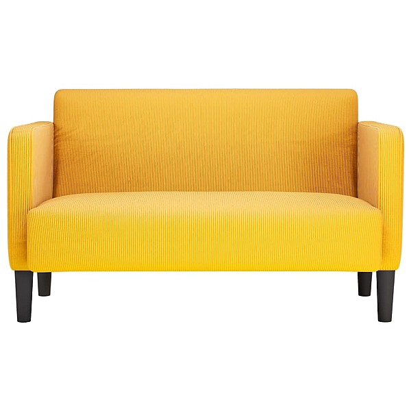 Loveseat dīvāns, gaiši dzeltens, 109 cm, velveta audums