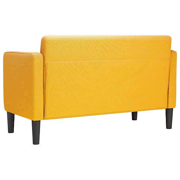 Loveseat dīvāns, gaiši dzeltens, 109 cm, velveta audums