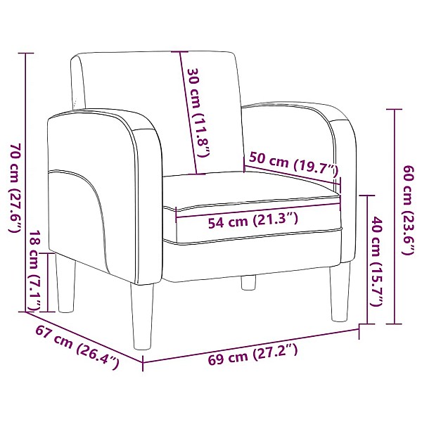 dīvāna krēsls ar roku balstiem, tumši pelēks, 54 cm