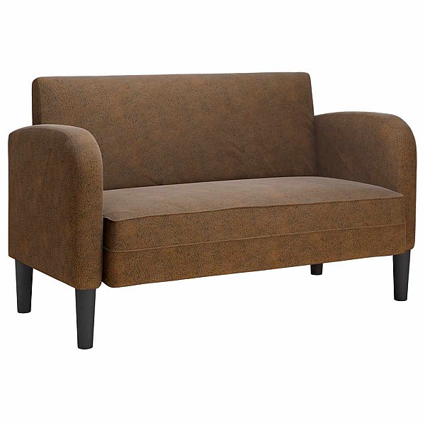 Loveseat dīvāns, brūns, 110 cm, mākslīgā āda