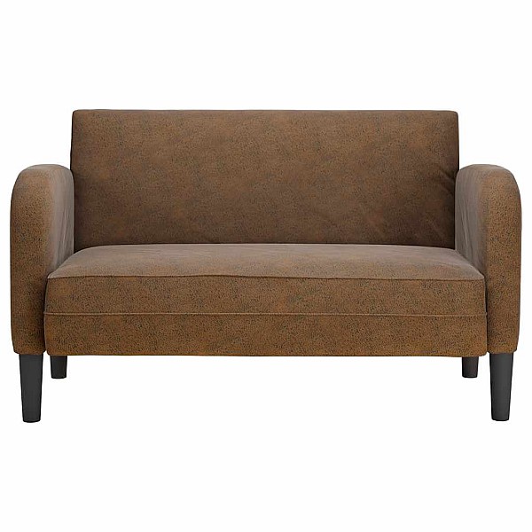 Loveseat dīvāns, brūns, 110 cm, mākslīgā āda